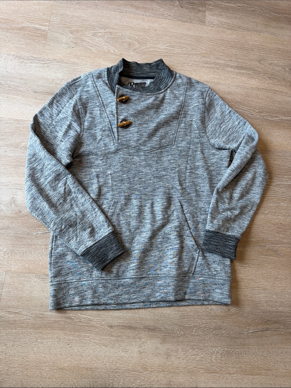 Retrofit Gray Heather Crewneck Sweater with Toggle Buttons